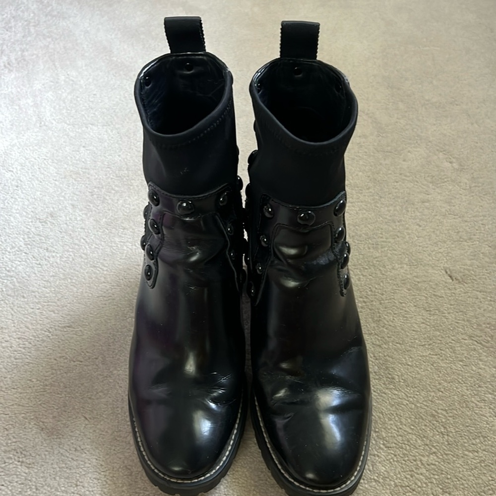 Tory Burch Black Heeled Booties size 10.5